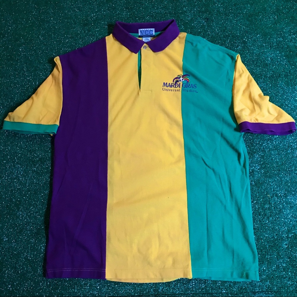 Vintage universal studios Mardi Gras polo size L